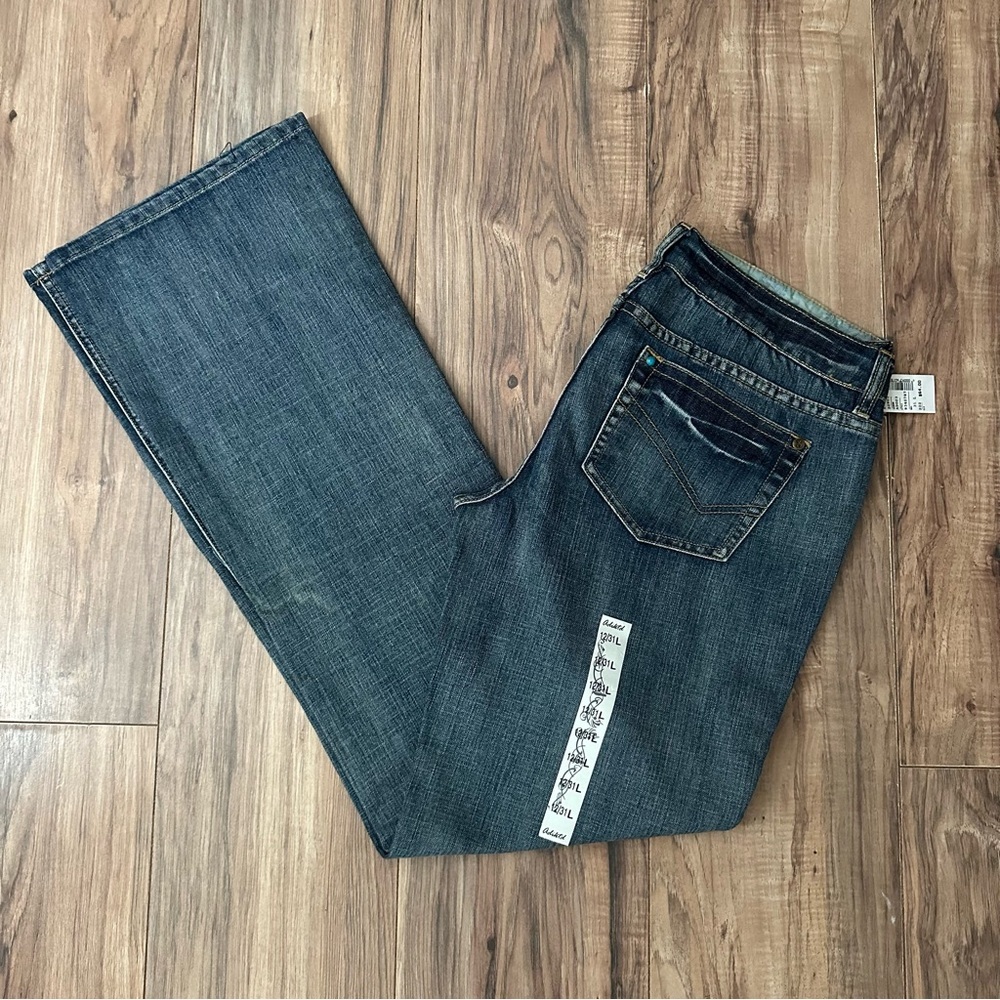 NWT Adiktd Dark Blue Flare Bootcut Jeans w/ Turquoise dots Size: 12L